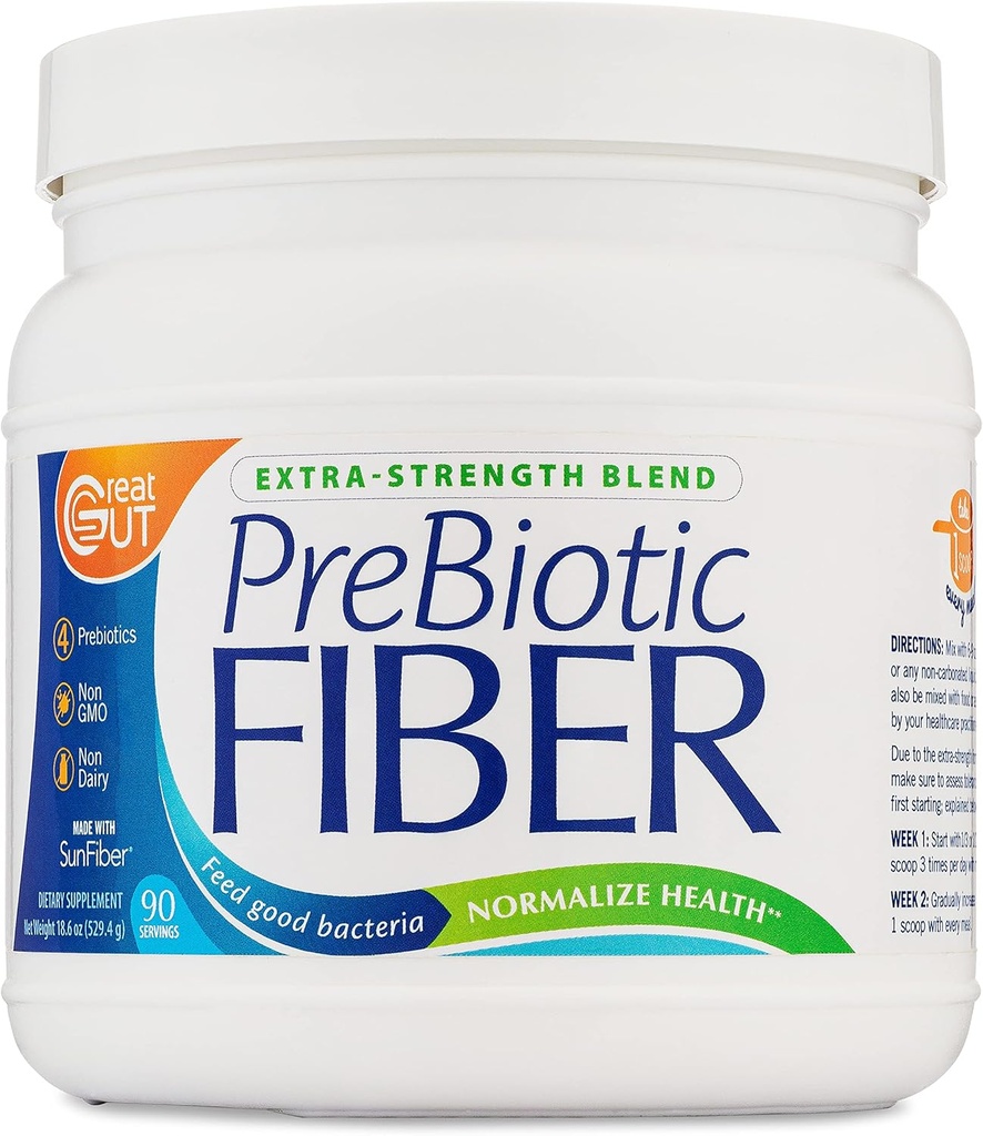 Great Gut - Prebiyotik Fiber Toz, Unflavored Prebiyotik Fiber with Sunfiber, 18.6 Ounces, 90 Hizmetler