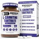 Benevolent L Carnitine Supplement - Yüksek Potency 1500 mg L-Carnitine Tartrate - Hızlı Absorbing, Enerjiye Dönüştürme, Destek Lean Kas, Boost Workout Performance & Metabolism - 120 Vegan Capsules