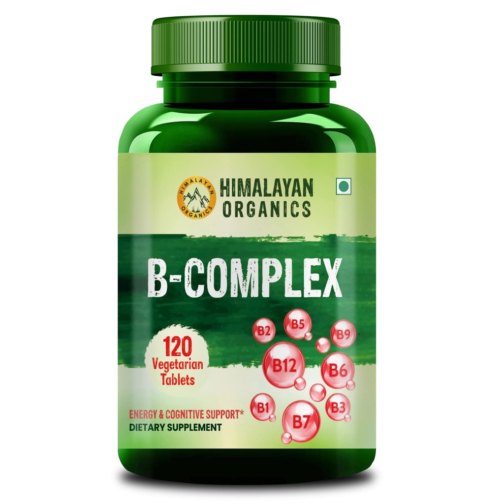 Himalaya Organikları 100% RDA B1, B2, B3, B5, B6, B9 & B12 | 120 Veg Tabletleri