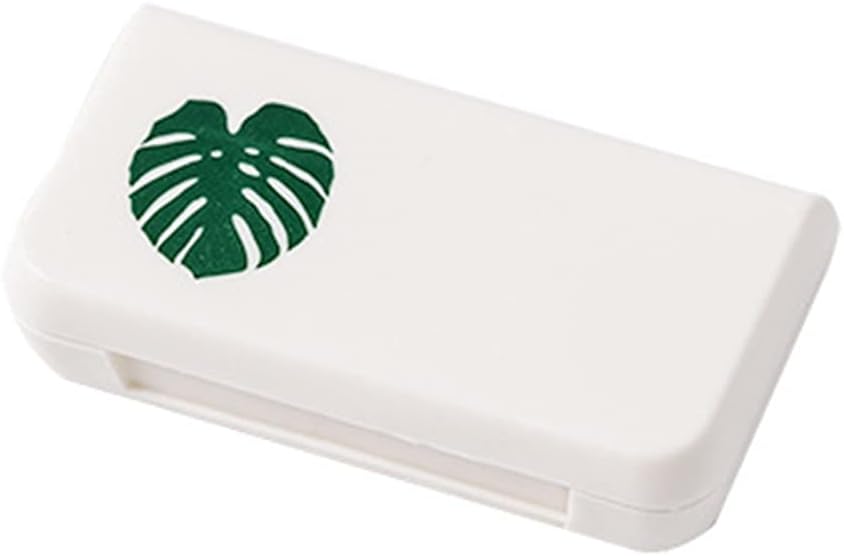 Saga Save Travel Pill Case 3 Karşılaştırma Portatif Pill Case Dustproof ve Moisture-Proof Daily Pill Case Small Pill Box for Vitamins, Fish Oil, Supplements (Turtle Leaf)