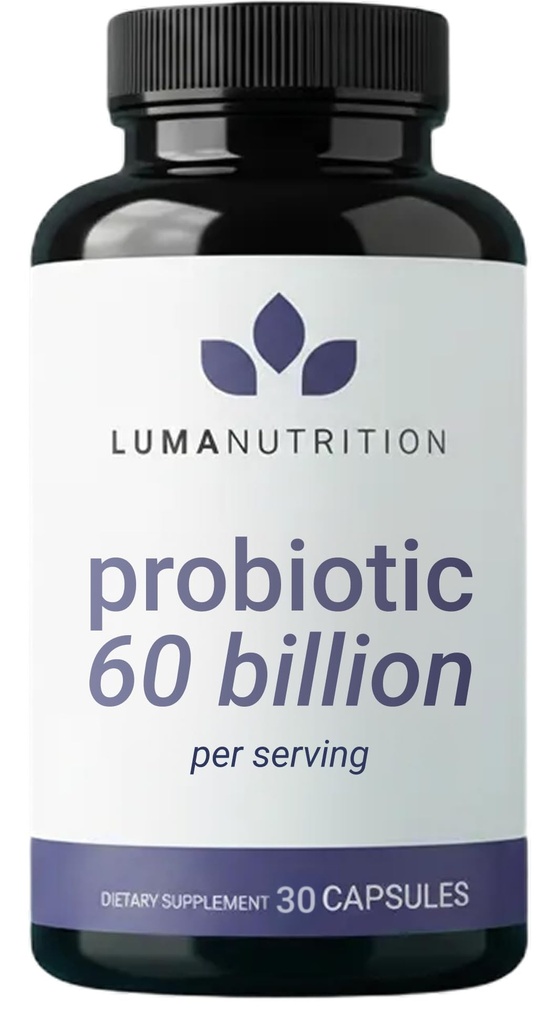 Luma Beslenme Probiyotiks 60 Milyar CFU with Prebiyotiks - Kadınlar ve Erkekler için Probiyotikler - Digestive Enzyme Health - Vegan & Gluten-Free - 60 Capsules