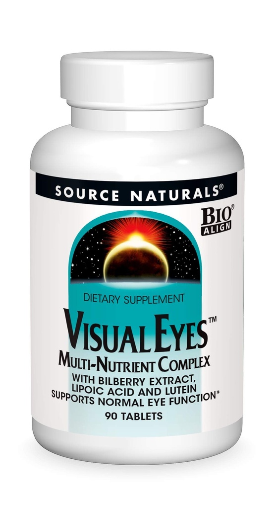 Source Naturals Visual Eyes Diyetary Supplement - Multi-Nutrient Kompleksi, Lipoic Acid ve Lutein - 90 Tabletler