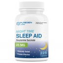 Puregen Laboratuvarları Doxylamine Succinate 25 mg | Nighttime Sleep Aid | Güvenli ve Etkili | ABD'de Yapılacak | 225 Tablet