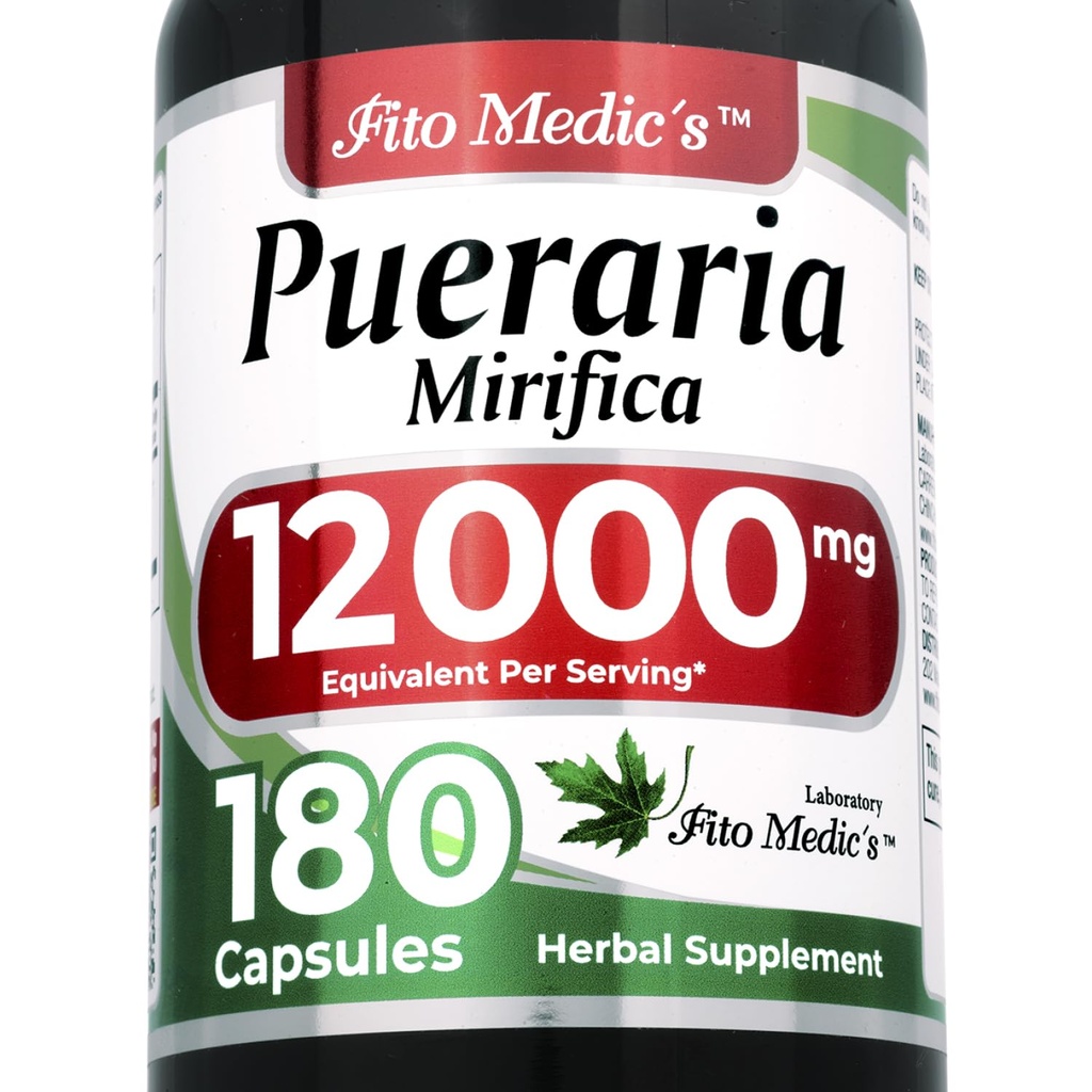 FITO MEDIC'S Lab | pueraria mirifica |180 Capsules | 12000 mg | pueraria mirifica Capsules | Tamam for Women | Interscription | Ultra high Abxia.