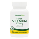 NaturesPlus Super Selenium Kompleksi - 200 mcg, 90 Vejetaryen Tabletler - Vitamin E ile Temel Mineral Supplement - Sağlıklı Tiroidi - Antioksi - Gluten-Free - 90 Servisler