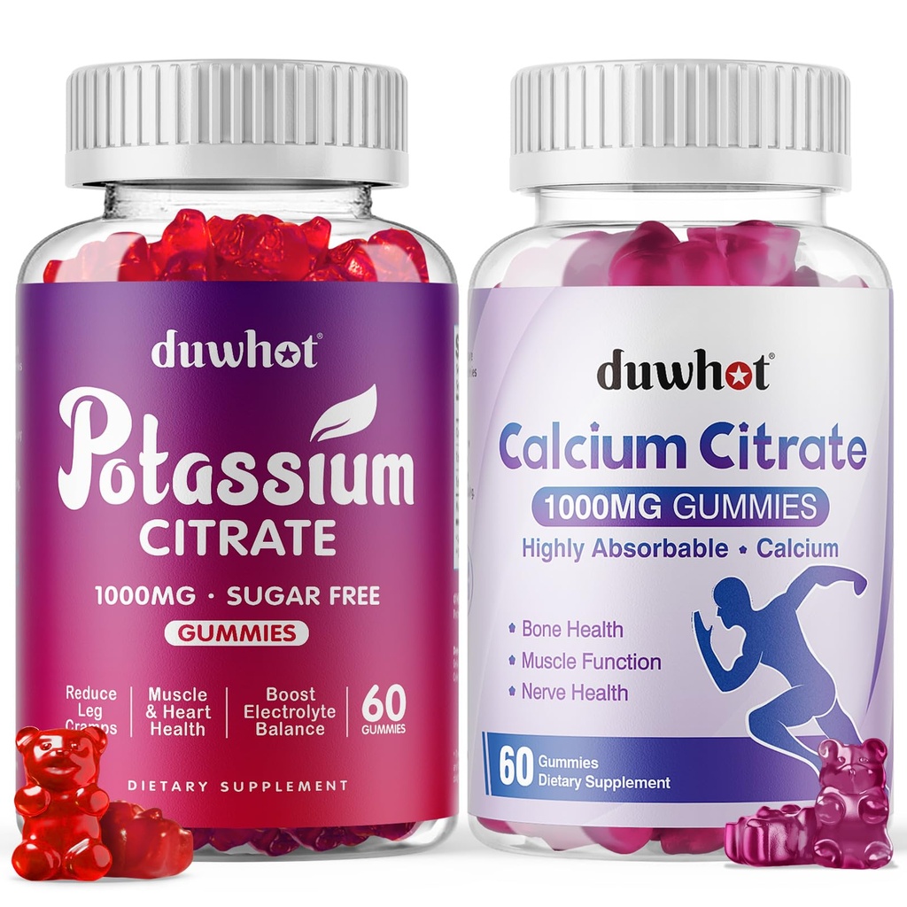 Potasyum Citrate 1000 mg Gummies Food Citrate 1000 mg Gummies, Support Leg Cramp, Bone & Muscle Health