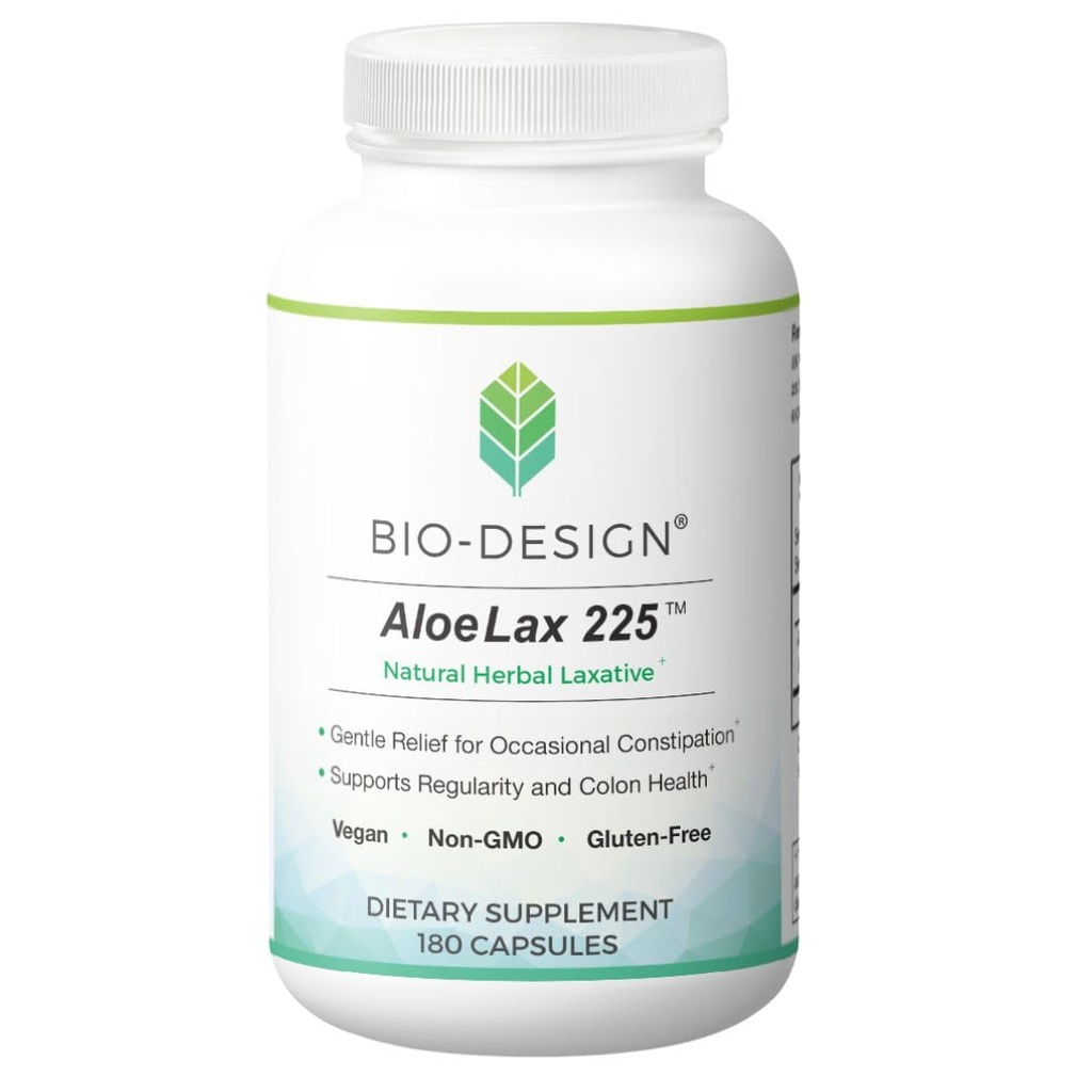 Aloe Lax 225 Doğal Herbal Laxative - Occasional Constipation, Gas, & Bloating with 225 mg Natural Aloe Ferox - Supports Bowel Regularity & Colon Health - 180 Capsules