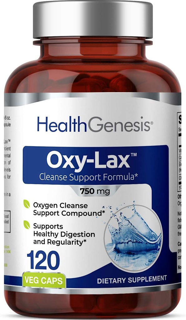 Oxy-Lax 750 mg 120 Vcaps - Doğal Magnezyum Oksit Esasen Kolon Temizlendiren Laxative Supports Sağlıklı Digestive Tract Regularity