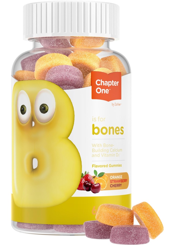 Zahler Yummy Kids Calcium Gummies - Kids Calcium Vitamin D Gummies - Non-GMO Gluten Free 250mg Calcium Supplement with Vitamin D3 - Support Strong Bones & Teeth in Toddlers and Children (60 Count)