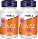Şimdi Tamamlar, Folic Acid 800 mcg + B-12 (Cyanocobalamin) 25 mcg, B Kompleks Vitamini, 250 Tablet (Pack of 2)