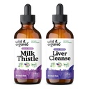Vahşi ve Organik Süt Butle Tincture 4 fl oz & Liver Cleanse Tincture 4 fl oz