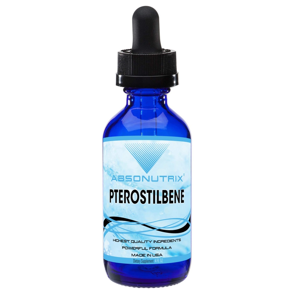 Absonutrix Pterostilbene 300 mg, 4 Fl Oz Liquid Drops, 200 Potent Servisler, Yüksek Biyoavailability, Üçüncü Taraflı Test Edildi, Hızlı Aborpsiyon, GMP-Cerated, Non-GMO, Cruelty-Free Products, Made in USA