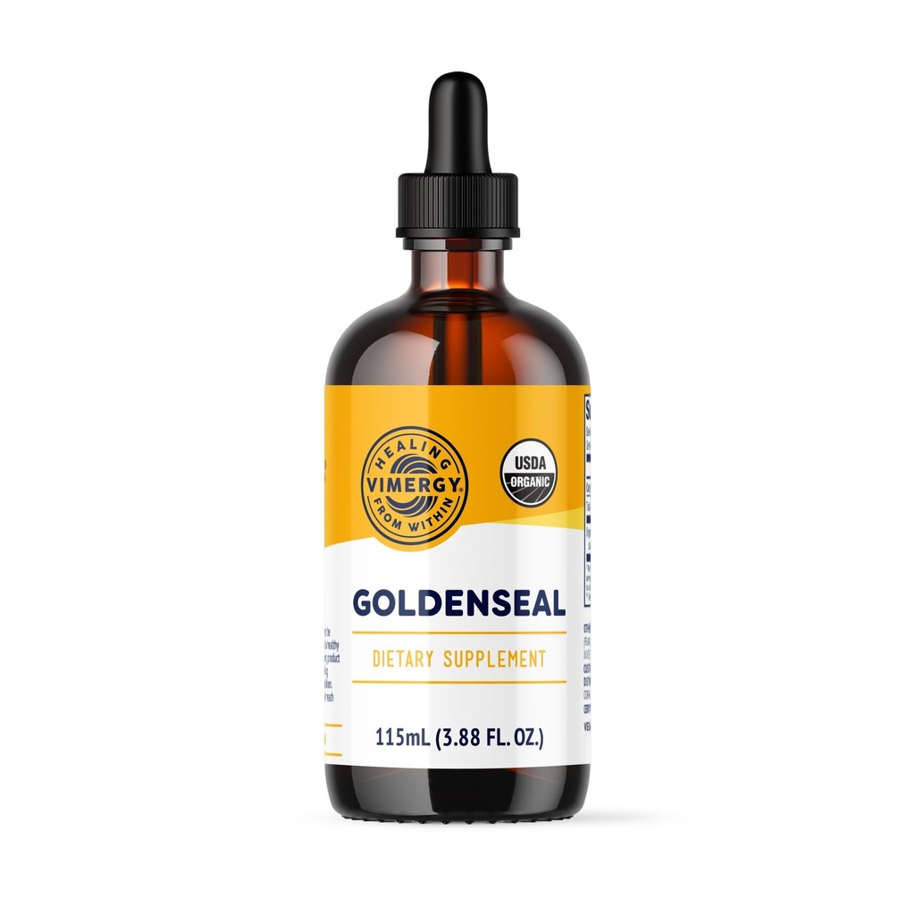Vimergy Goldenseal Tincture Herbal Supplement – (57 hizmet) 10:1 Taklit 2000 mg Herbal Equivalent- USDA Organik, Vegan, Alkol-Free Golden Seal herb Drops Great for Tea (115 mL)