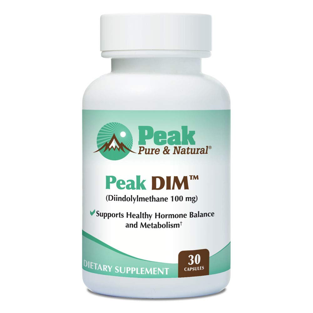 Peak Pure & Natural Peak DIM - Sağlıklı Hormonlar ve Estrogen Dengesini Destekleyin - Metabolism Destek Tamam | 100 mg - 30 Capsules