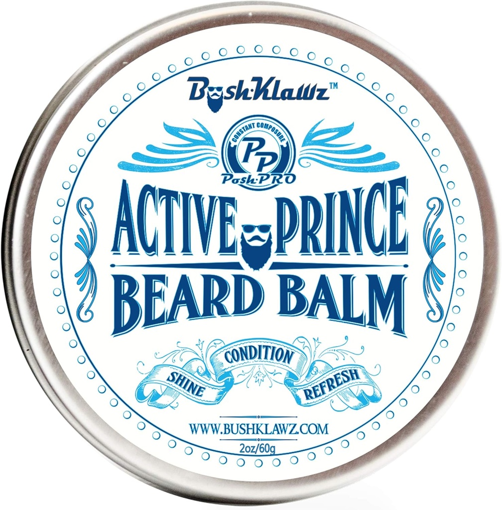 BushKlawz Beard Balm Leave-in Durumer, 2 oz - Active Prince Scent - Men Ayıd ve Hediyeleme için En İyi Durumer