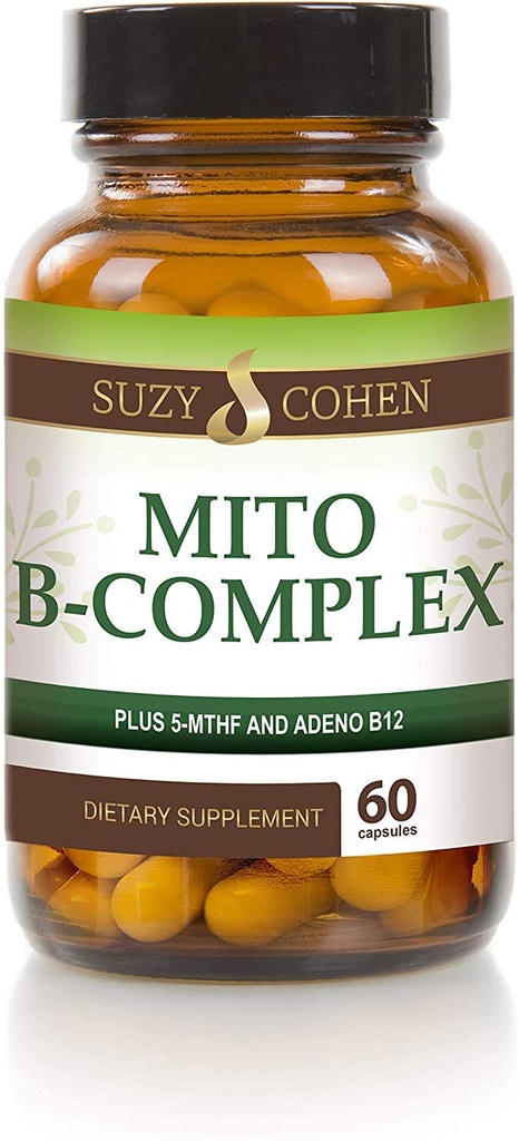 Suzy Cohen, Mito B Komplek Diyet Supplement, 5-MTHF, Adeno B12, Metilasyon Desteği, Sağlıklı Nervous System, Boost Energy, Vitamin B, 60 Hizmetler