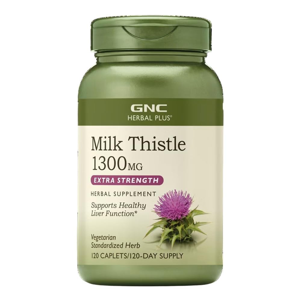 GNC Herbal Plus Süt Butle 1300 mg Supplement, Ekstra Güçlü, Vejetaryen, Sağlıklı Canlı Fonksiyonlar, 120 Hizmet