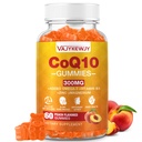 Sugar-Free CoQ10 Gummies 3000 mg - Plus Omega-3, Vitamin B3 & çinko, Yüksek Apsiyon Coenzyme Q10 Hücreleri Enerji ve Antioksi Desteği için Tamamlar, Vegan 60 Count