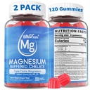 Magnezyum Gummies - Triple Magnezyum Kompleksi, Glycinate Gummies | Magnezyum Glycinate, Malate, Citrate w / D3 B6 B12, Calm için, Sleep & Pubamp | Highions | Vegan, 2 Pack