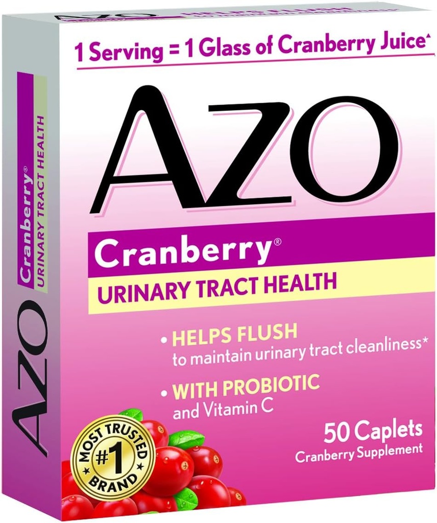 AZO All Natural Tempd Cranberry Tabletleri, 50 Kont (Pack of 3)