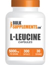 BulkSupplements.com L-Leucine Capsules - Leucine Supplements, Platinum Acid Supplement - Gluten Free, 10 Capsules per Service (5000 mg), 300 Kont (kahkahata Sayısı 1)