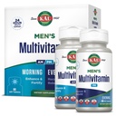 KAL Men's Multivitamin AM/PM, Antioksis Supplement, Muscle, Immune, Electrolyte Balance, Genel Wellness Desteği, Made Without GMOs and Soy, Vegan, 30 Hizmet, 120 Tablet