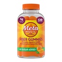 Yetişkinler için Metamucil Fiber Gummies, No Sugar Orange Flavor, 5g Prebiyotik Plant Based Fiber Supplement Meeting, 120 Count