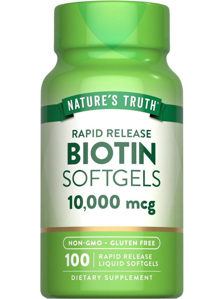 Nature's Truth Biotin 10.00006 | Hızlı Yayın Softgels | 100 Count | Non-GMO & Gluten Free Supplement Supplement