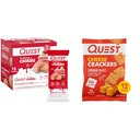 Quest Nutrition Frosted Cookies Twin Pack, Strawberry Kek, 1g Sugar, 10g protein, 2g Net Carbs & Cheese Crackers, Cheddar Blast, Yüksek Protein, Low Carb, Gerçek Peynir ile Yapıldı 12 Ct