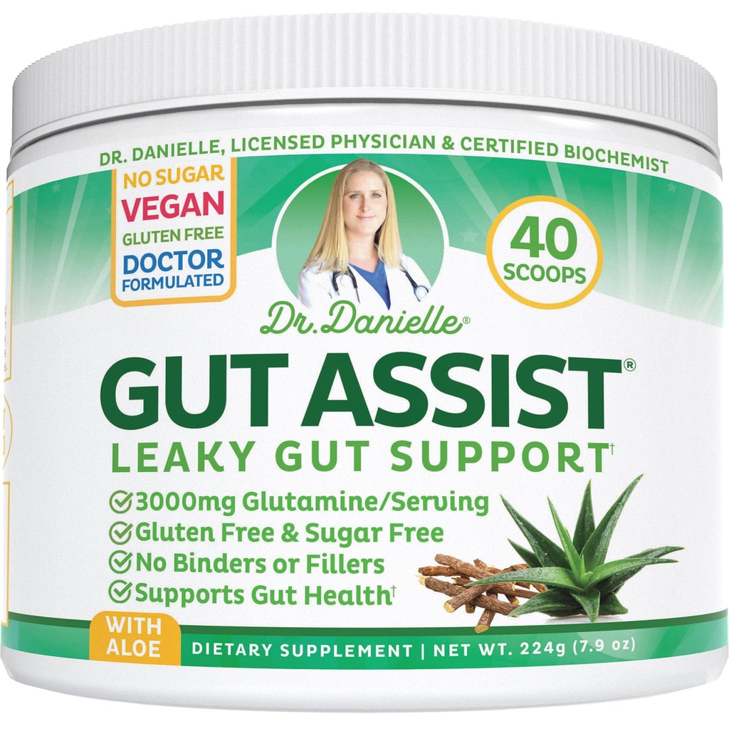 Leaky Gut Tozu Destekliyor | L-Glutamine Gut Lining Digestive Drink Mix | Gluten-Free Doctor Crafted Botanical Formula | Gut Dr. Danielle