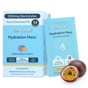 Goods Hydration Hero, 1.000 mg Electrolytes Toz, Sugar Free, Magnezyum, Organik Aloe Vera, L Theanine, C & B12, Keto, Vegan, Electrolyte Packets, Passion Fruit Punch, 15 Count