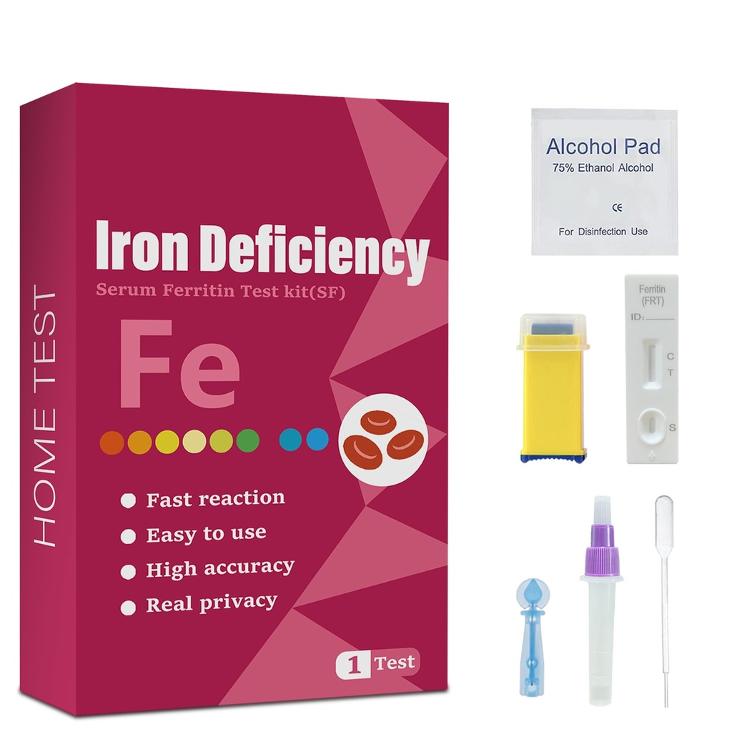 Iron Deficiency Test Kit, Çocuklar ve Yetişkinler için uygun, Anemi için Home Iron Test Kit. Hızlı Yanıt ve Doğru Sonuçlar için Demir Testi Kit