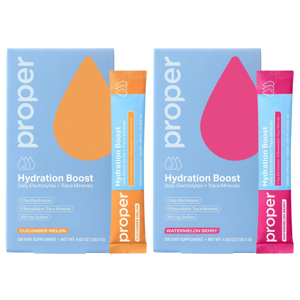 Proper Hydration Sticks – Elektrolyte Toz İçilir Hızlı Hydration + Doğal Flavored - Yapay Sweeteners Watermelon Berry