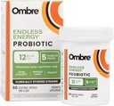 Ombre Endless Energy Probiyotik Supplement, Supports Natural Energy Production, Memory, Focus & Gut Health, 12 Milyar CFU, Raf-Stable, 30 Hizmet