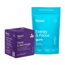Neuro Energy & Sleep Sche – Energy & Focus Gum (Peppermint, 90 Count) + Melatonin 5 mg Sleep & Recharge Mints (Night Berry, 72 Adet) – Daytime Focus & Night Resttime Support