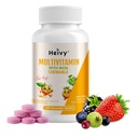 Heivy NEW Children Multivitamin Chewable - Bone, Eye ve Vitamin Health için 120 Tablet - Vitamin D3, C & B-Complex