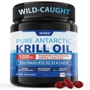 Antarktika Krill Oil 1200 mg Omega 3 Supplement, Omega 3 Krill Oil Softgels w/EPA, DHA, Astaxanthin & Phospholipids for Brain & Antioxy, Sustainably Sourced, No Fishy Aftertaste, 120 Softgels