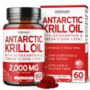 Antarktika Krill Oil Supplement (2000 mg Per Service, 60 Softgels) Krill Oil Omega 3 Supplements with EPA, DHA & Astaxanthin - Premium Phospholipid for Yetişkinler - Third Party Tested, Non-GMO & USA Made