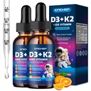 2 Gelişen Vitamin D3 K2 Çocuklar için Merdivenler - Sıvı Supplement, Kalsiyum Aborpsiyon, Ortak Sağlık, Diş ve Kalp - Non-GMO, Vegan, Orange, 4 Fl Oz - Çocuk Çocukların yaşları Egzersizleri
