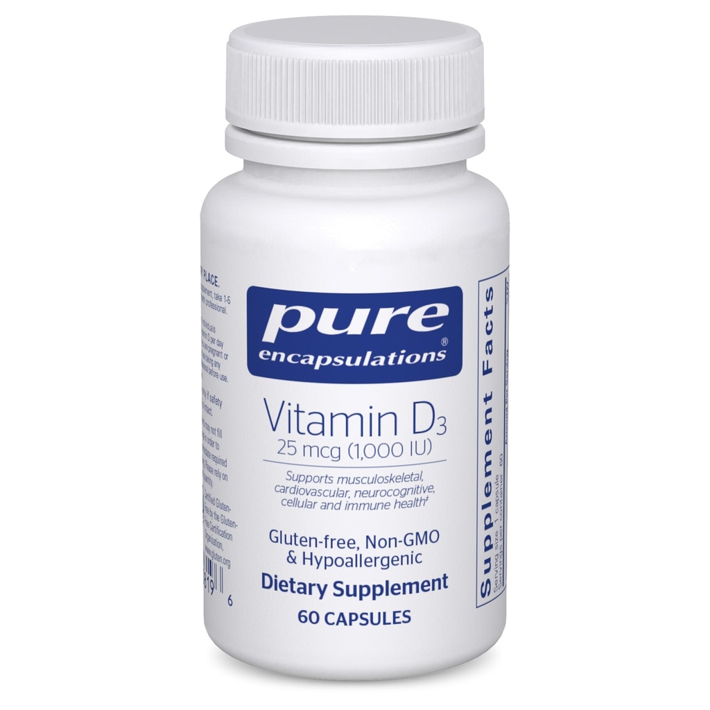 Saf Encapsulations Vitamin D3 25 mcg (1.000 IU) - Kemik, Ortak, Kalp, Kolon ve Immune Health - Premium Vitamin D - 60 Capsules