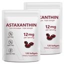 2 Pack Astaxanthin 12 mg, Premium Astaxanthin Antioksitler Antioksit Aktivite, Destekler Göz, Immune, Skin Health, Internal Circulation