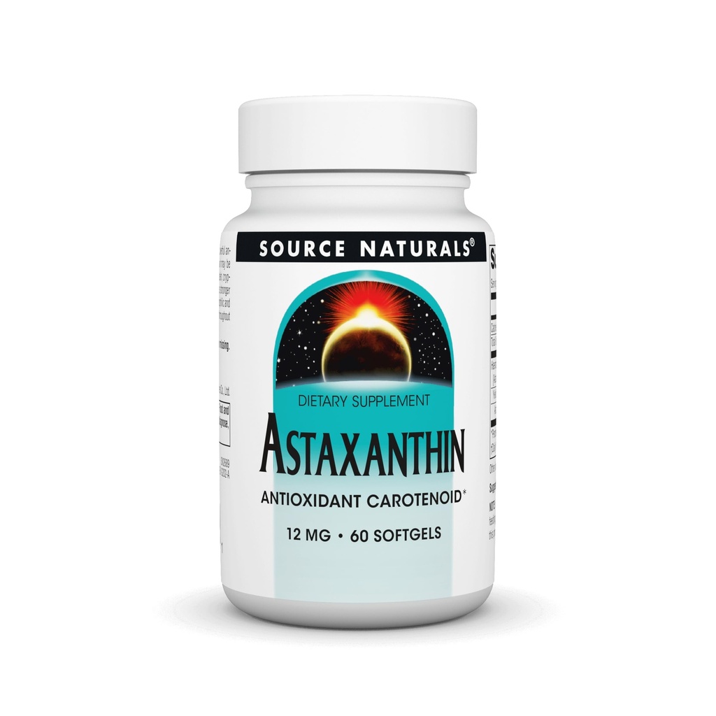 Source Naturals Astaxanthin, Antioksi Carotenoid, 12 mg - 60 Softgels