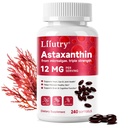 Astaxanthin 12 mg | 240 Softgels | Premium Astaxanthin Antioksitoksit Aktivitesi | Haemotococcus Pluvialis Algae | Supports Eye, Skin, Immune System Health
