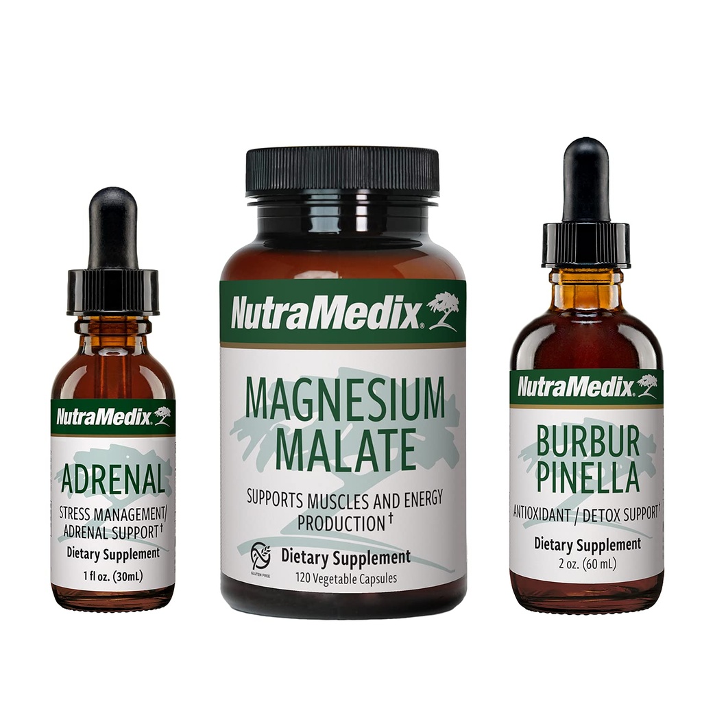 NutraMedix Enerji Setleri - 3Piece Kit, Astragalus, Rhodiola, BTC & Schisandra, Burbur-Pinella Detox Drops & Magnezyum Malate Capsules'in genel Wellness için alıntılarını içerir