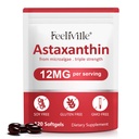 Astaxanthin 12 mg (120 Softgels) - Premium Astaxanthin Antioksi Supplements - Supports Eye, Internal Circulation, Immune & Skin Health - Fresh Microalgae Source - Non-GMO & No Gluten