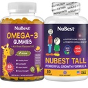 Nu Best Sche Bone Büyüme - Beyin Büyüme: Omega 3 Gummies Uzun Yeni Çocuklar ve Gençler için Bak, Collagen, Herbs, Omega 3 Flaxse Oil