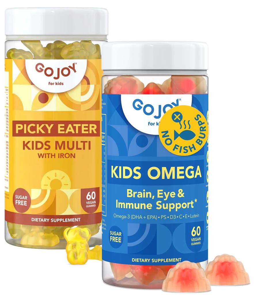 Çocuklar Omega 3 DHA & Multivitamin Demir ile Gummies - Büyüyen Çocuklar için Destek