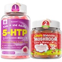LILICARE Sche: Mushroom Lions Mane + Saffron + Algae Omega-3 Gummies + 5HTP Gummies for Kids & Yetişkinler