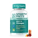 SmartyPants Prenatal Multivitamin Gummies with Omega 3 DHA/EPA, Torchfolate, Biotin, Vitamins D3, C, B12, B6, A, K, ve çinko, Gluten Free, Clean Label, Two Fruit Flavors, 90 Gummies (30 Day Supply)