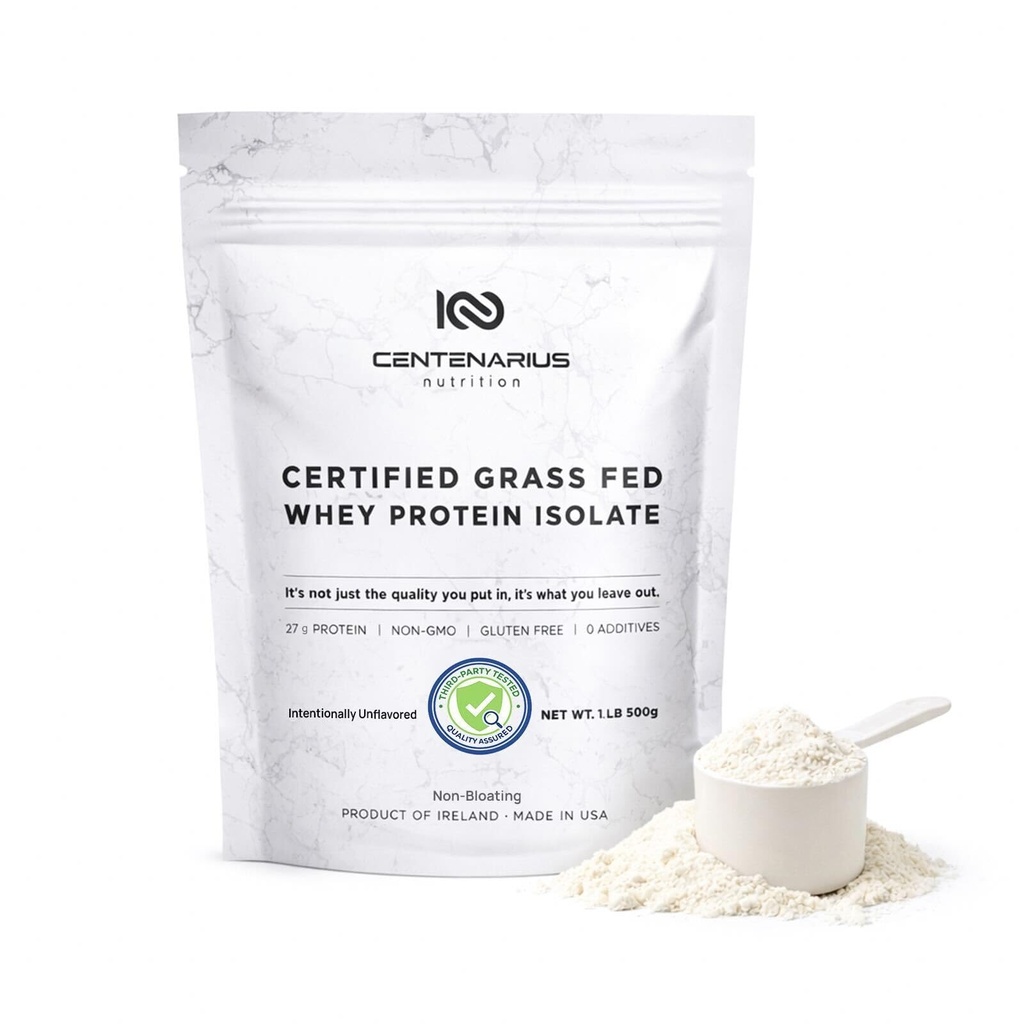 Centenarius Beslenme Çimleri Fed Whey Protein Unflavored Toz 500g ile Doğal Deri Asitleri Optimize Edilmiş Kas Büyümesi, Kurtarma ve Verimlilik - Soğuk Filtrelenmiş, Katkılar veya Hormonlar